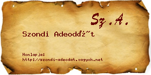 Szondi Adeodát névjegykártya